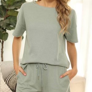 Comfy cozy knit sweater short lounge set